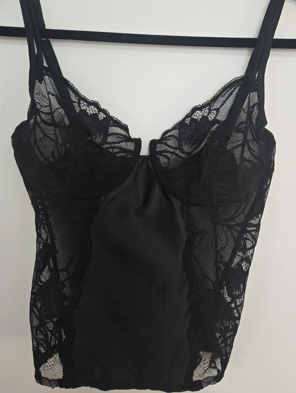 La Perla bustier corset top with black sheer lace and underwire luxury italian